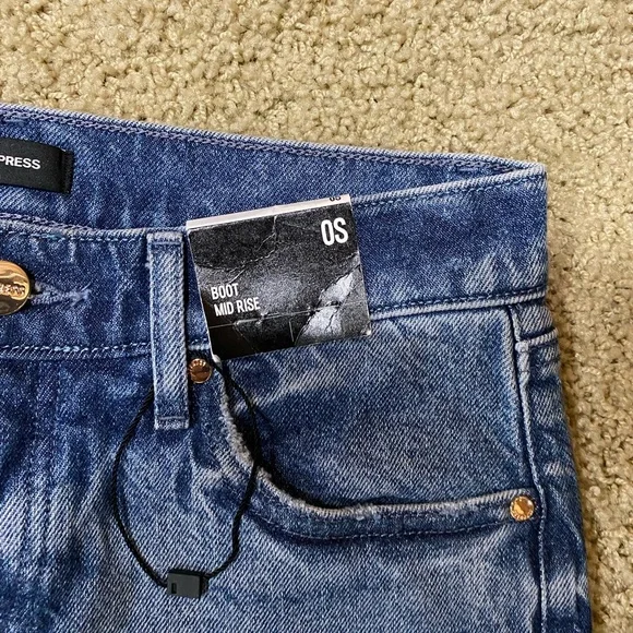 Express Women’s Medium Wash Boot Mid Rise New Size 0S - Picture 2 of 3